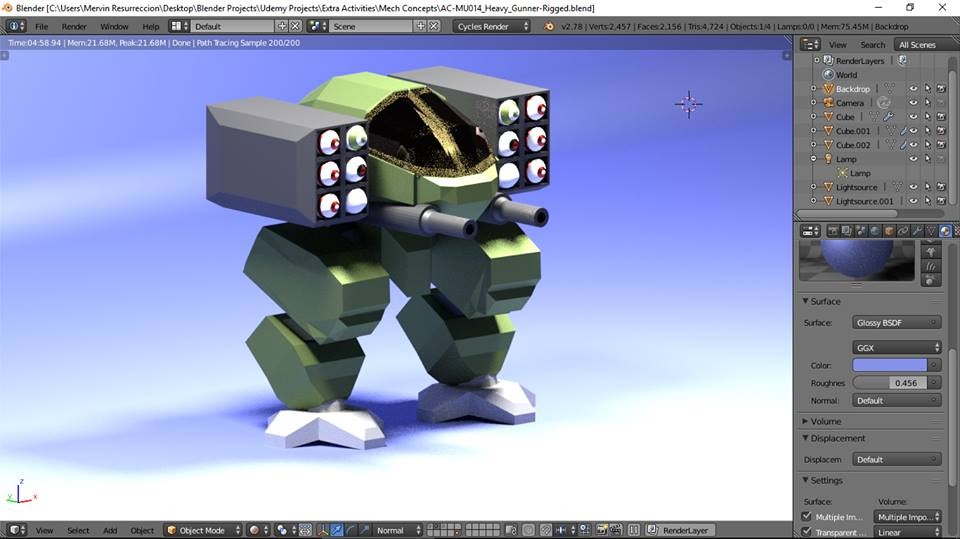 Low-Poly Crawler Mech with Armature preview image 1